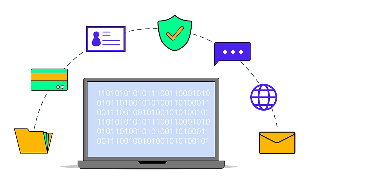 A laptop displayed with multiple icons around it, symbolising various software and digital tools.