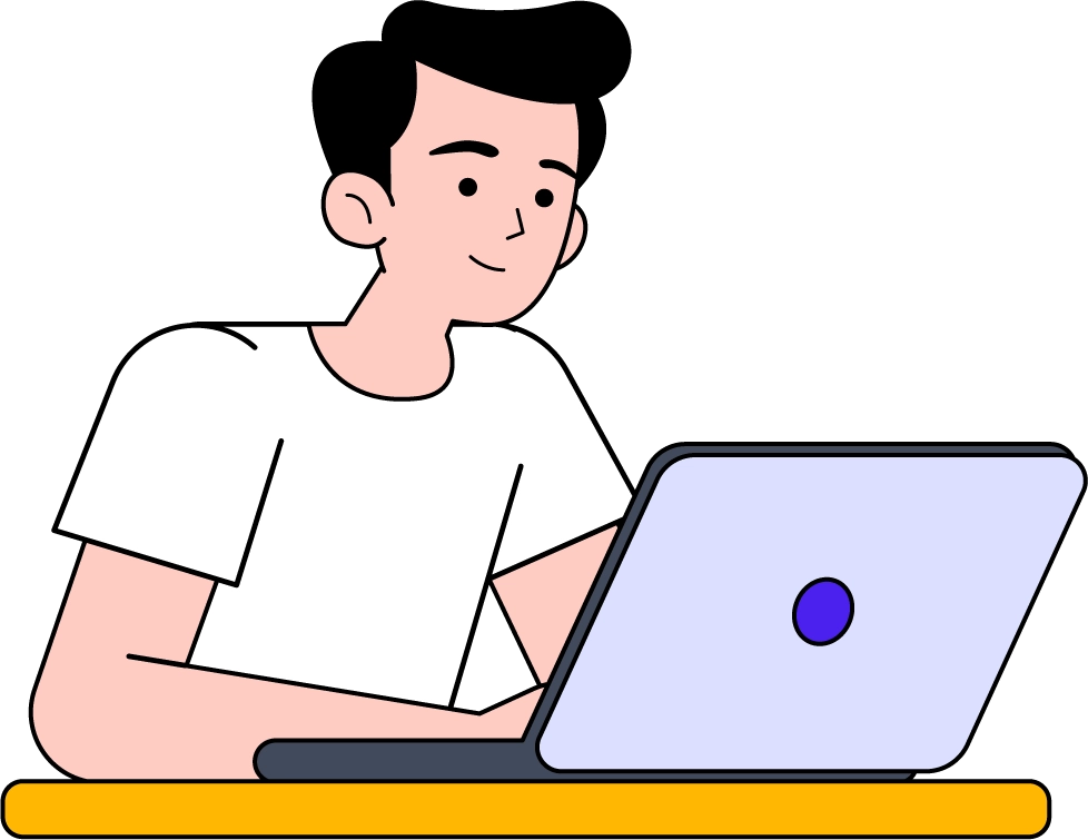 A man working on a laptop