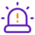 A Purple Alarm Icon Featuring An Exclamation Mark, Symbolizing Urgency Or A Warning Alert.
