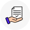 A Circular Icon Of A Hand With A Document On Top