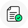A Circular Icon With A Document And A Circle Check Mark