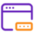A Stylized Web Browser Icon Featuring Purple And Orange Colors